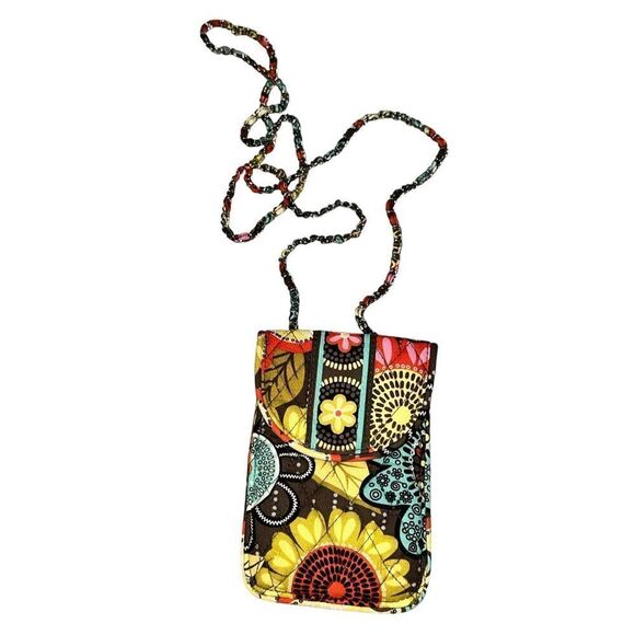 Beautiful VERA BRADLEY Flower Shower Smartphone Chain Strap Pouch Crossbody Purs - Picture 10 of 15
